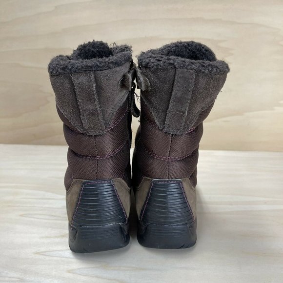 Timberland Girls Leather Waterproof Insulated Snow Boots Brown Lace Up 9391 Sz 1 - Picture 4 of 7